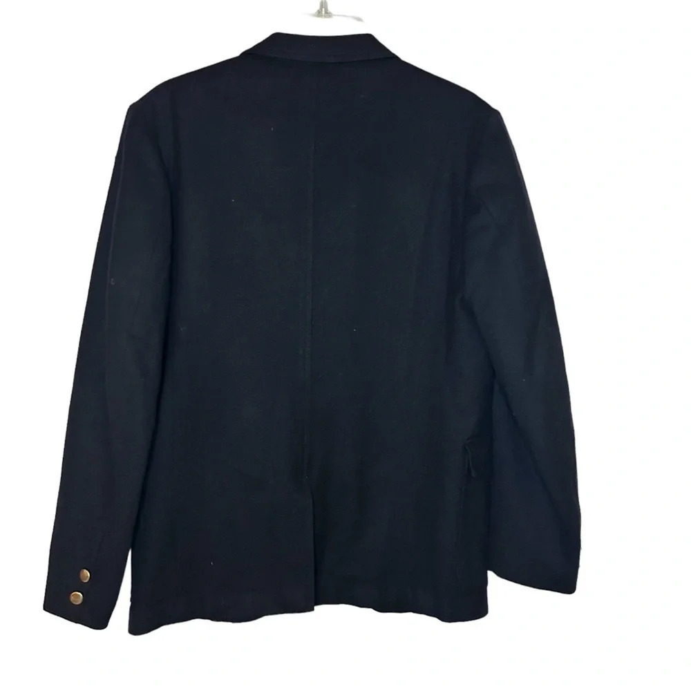 Vintage DeMoulin Wool Blazer Navy Blue Classic Patch Pockets Medium - Picture 5 of 9